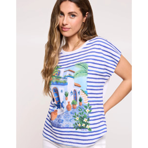 Camiseta Manga Corta Azul - Rilina