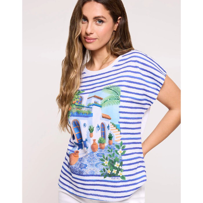 Camiseta Manga Corta Azul - Rilina