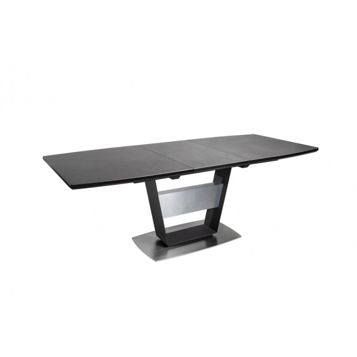 Table de repas extensible 160/210 cm céramique gris piétement métal - VALENCIA