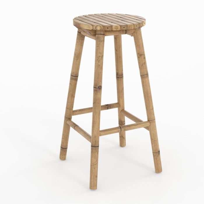 Tabouret de bar extérieur en bambou 74 cm - Polly