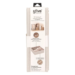 Rangement tiroir "Groomy" 16 compartiments beige 31x31cm