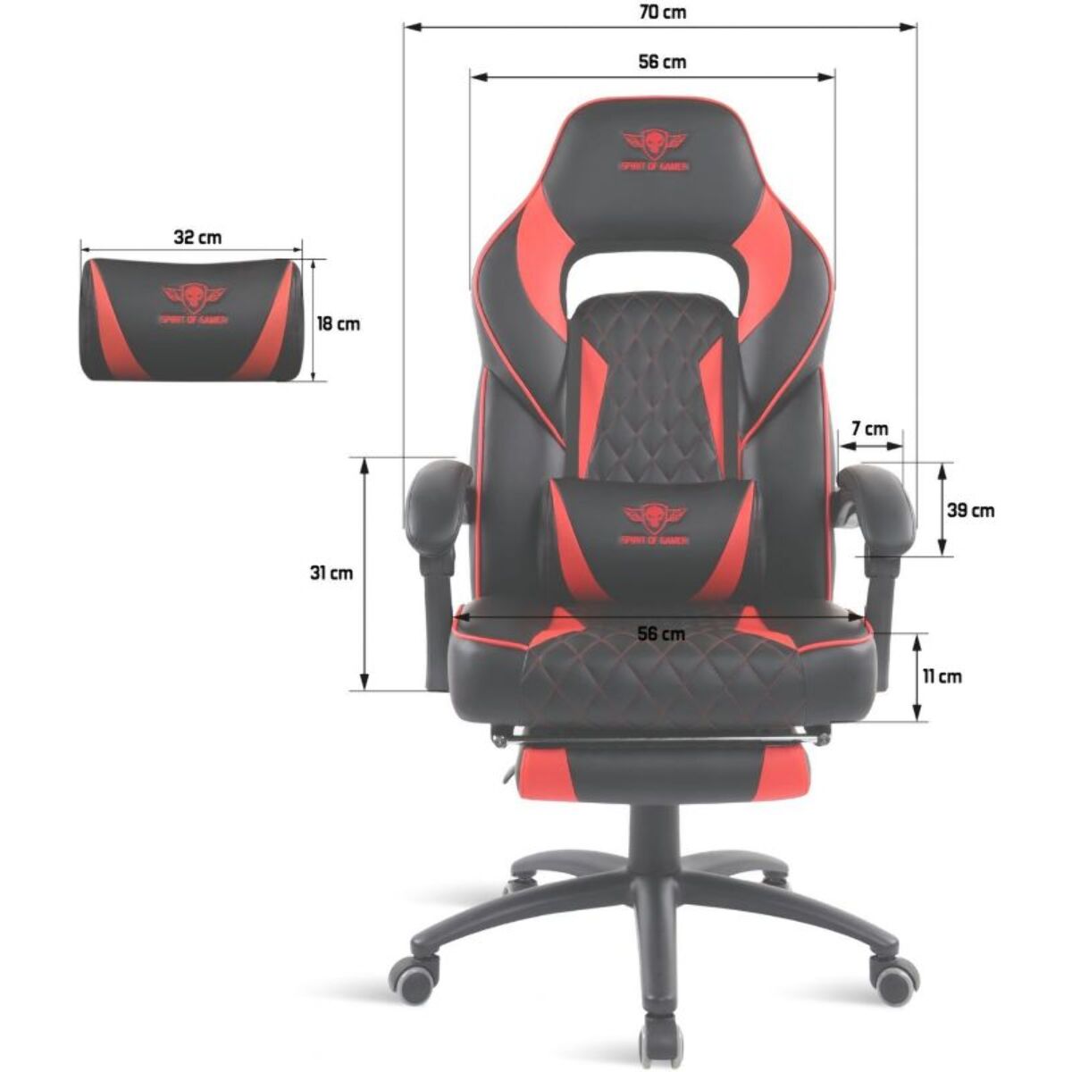 Chaise gaming SPIRIT OF GAMER MUSTANG SERIES - RED