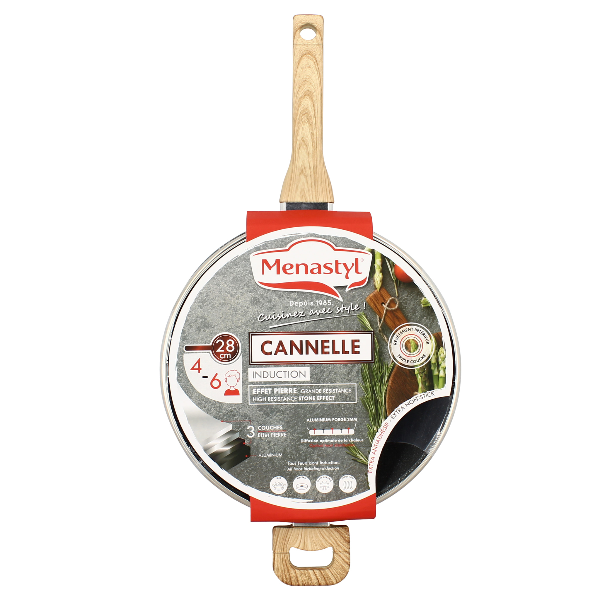 Sauteuse avec couvercle en aluminium 28cm - tous feux CANNELLE