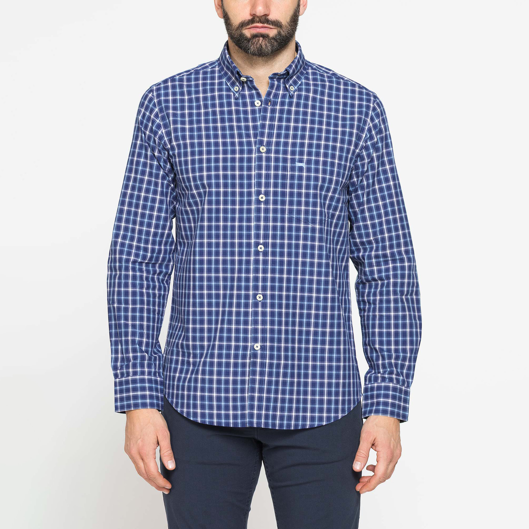 CAMICIA BUTTON-DOWN CON MANICA LUNGA E TASCHINO