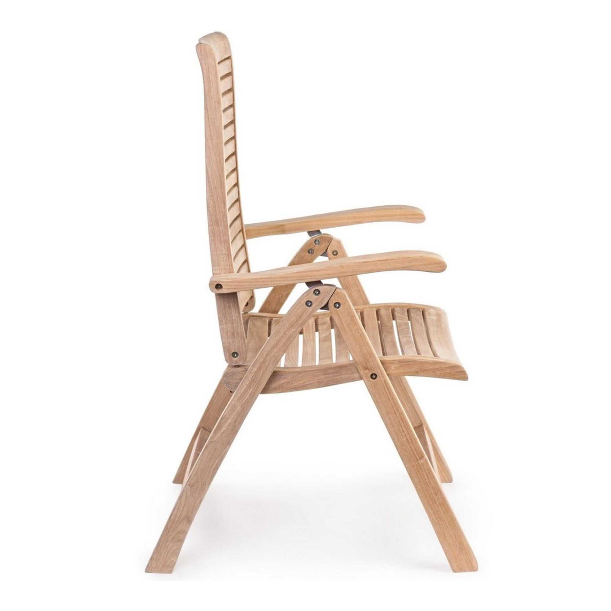 Poltrona reclinabile GALILEA in legno teak, pieghevole