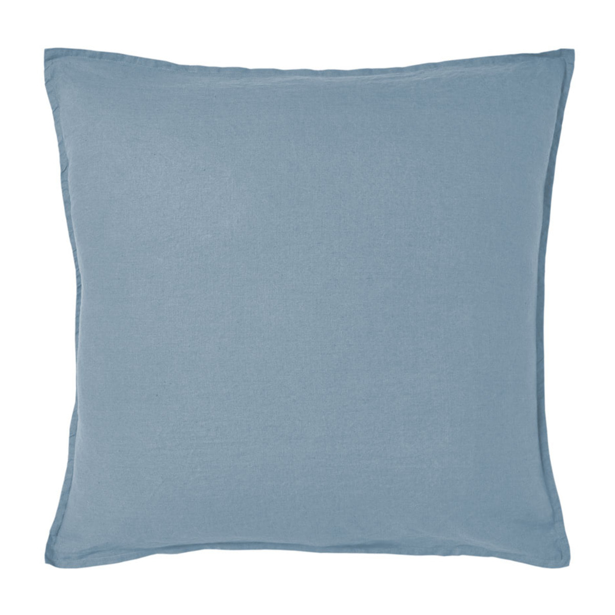 Taie d'oreiller unie en lin lavé, Made in France, NOUVELLE VAGUE , Bleu cascade