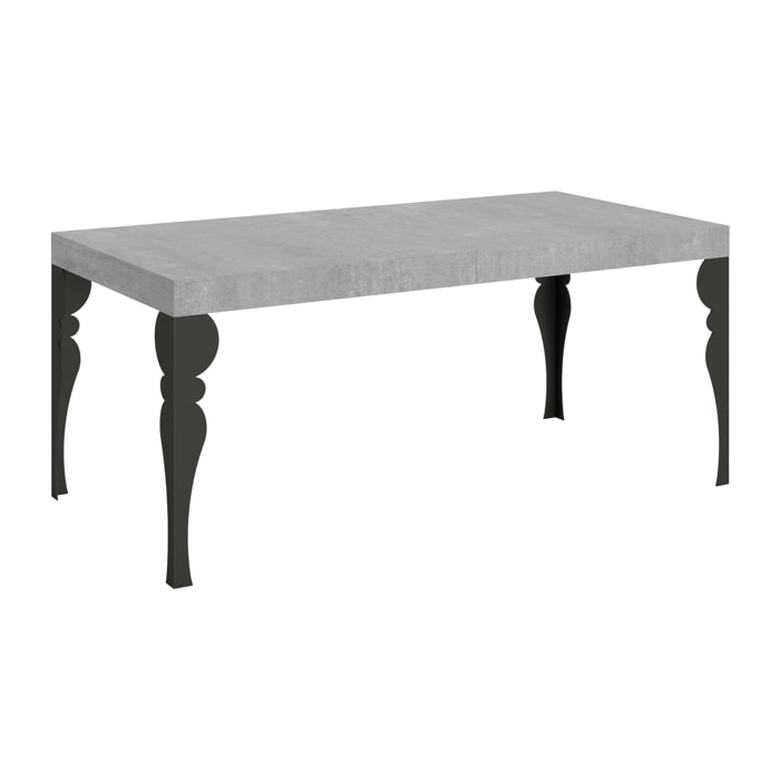 Tavolo allungabile 90x200/304 cm Paxon cemento telaio Antracite