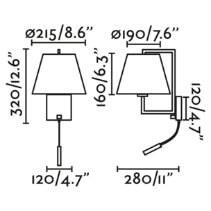 FRAME Lampada da parete nichel opaco/beig con lettore LED