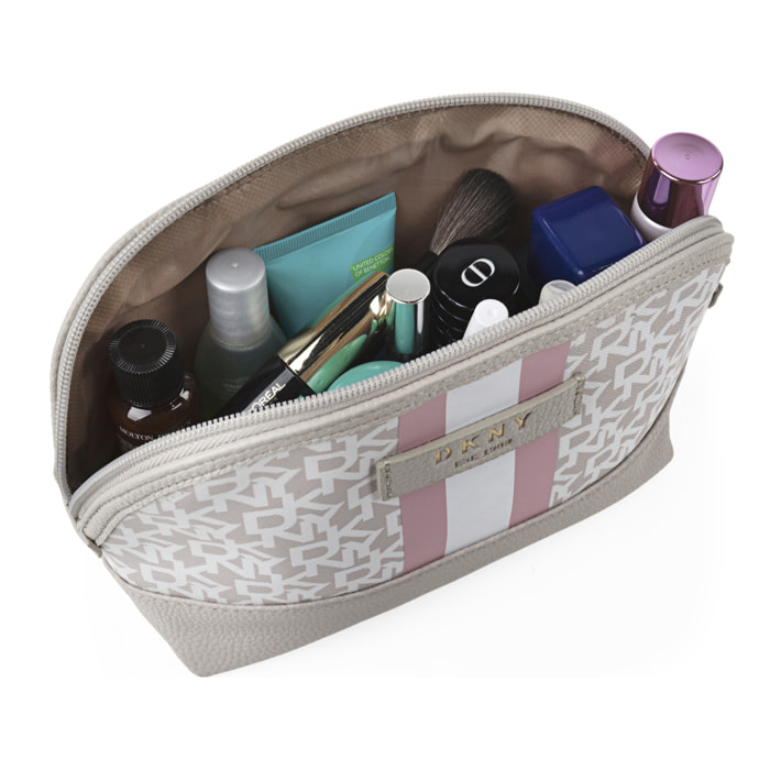 Neceser Viaje Mujer Dkny Dkny-636 Signature Stripe Toffee-White-Rosey