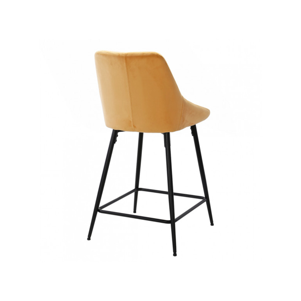 Tabouret de bar en velours avec piètement métal noir - MONDO