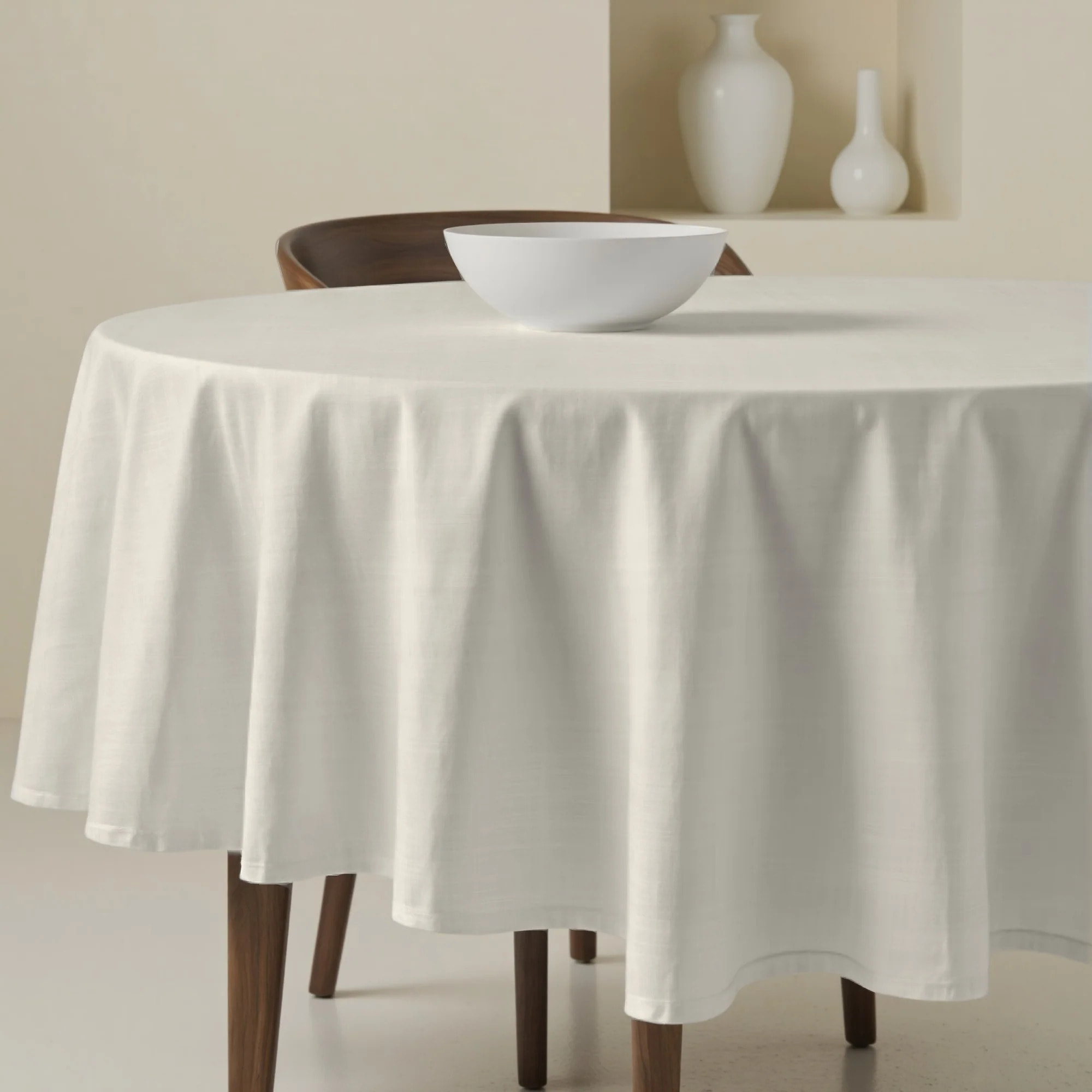 Nappe ronde anti-taches Beig Clair