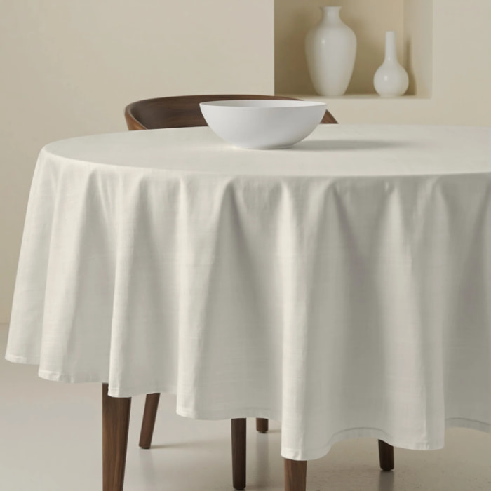 Nappe ronde anti-taches Beig Clair