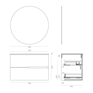 Ensemble de salle de bain MEMPHIS 2C, Alday, 80 cm, Teka