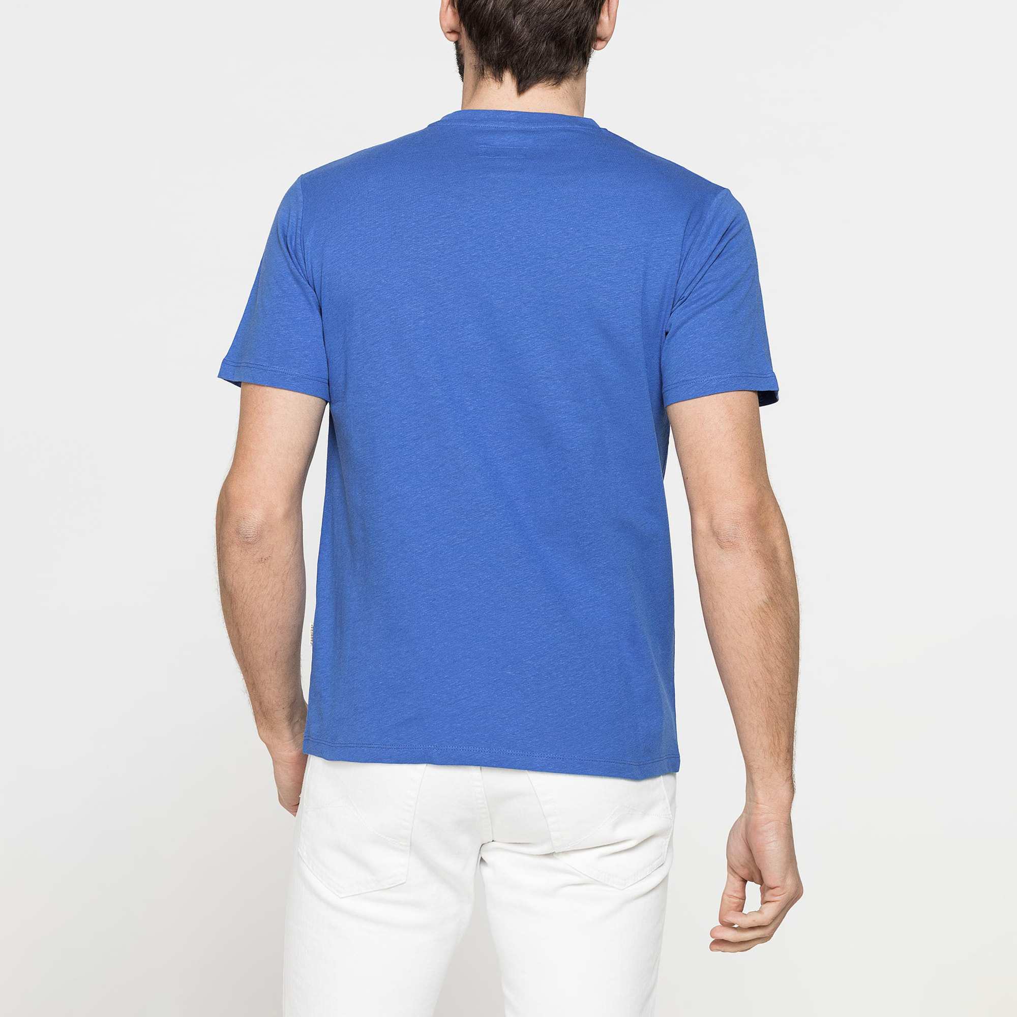 T-SHIRT MANICA CORTA IN COTONE MISTO LINO