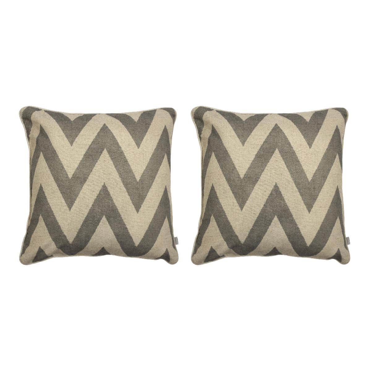 Lot de 2 housses de coussin MEENA CARRÉ - gris