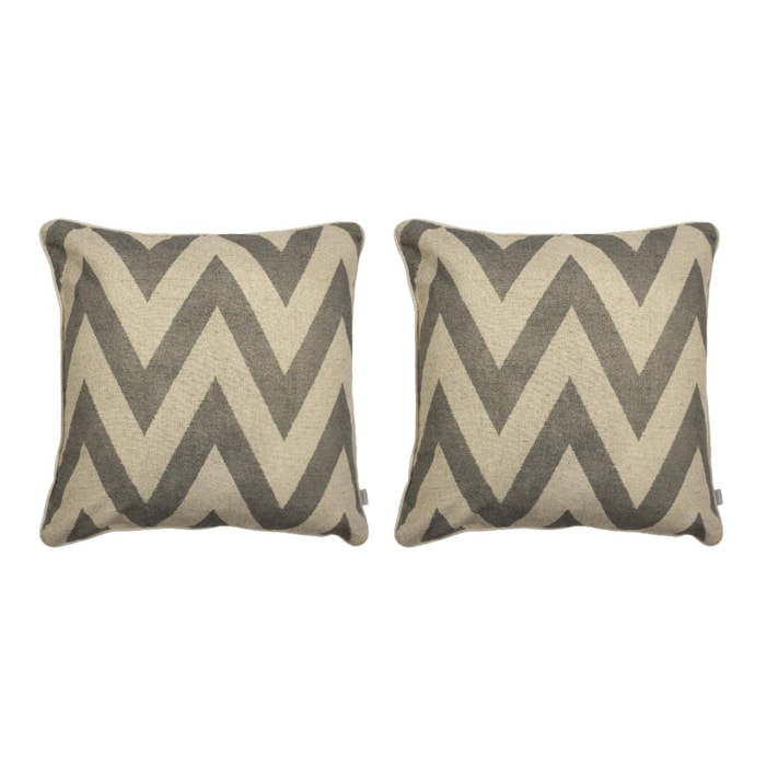 Lot de 2 housses de coussin MEENA CARRÉ - gris