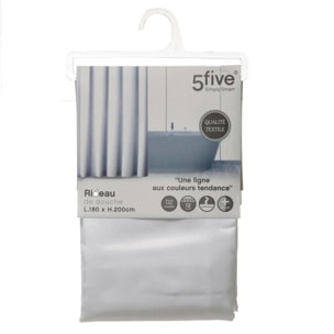 Rideau de douche 180x200cm Blanc Colorama