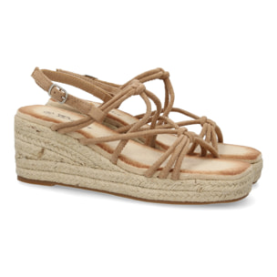 Sandalias de cuña de yute para mujer, comodas y elegantes diseño moderno con tiras cruzadas