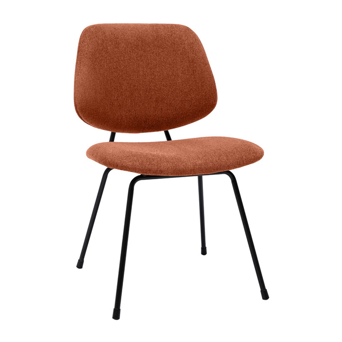 Chaises design en tissu effet velours terre brûlée et métal noir (lot de 2) BARNET