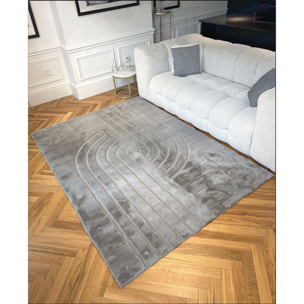 ALASKA - Tapis doux à motif graphique anthracite