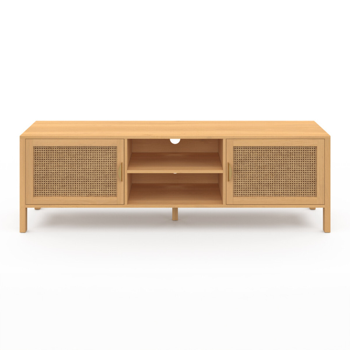 Meuble TV en cannage Eve 2 portes L160cm