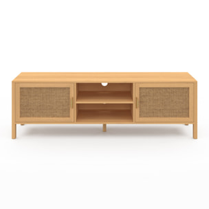 Meuble TV en cannage Eve 2 portes L160cm