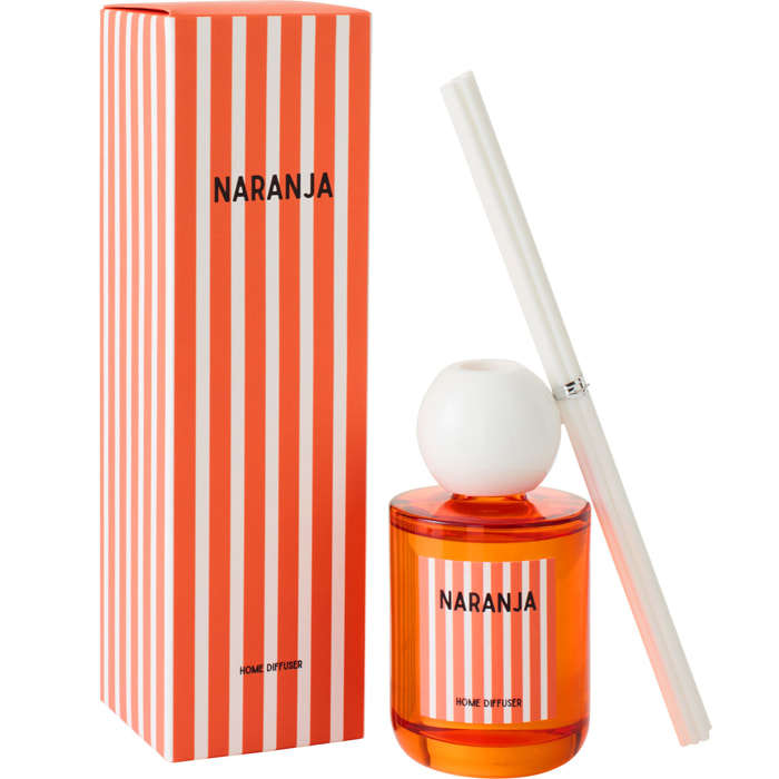 J-Line Bâtonnets parfumés Naranja Solvant - Mandarin Moments -verre - orange - large