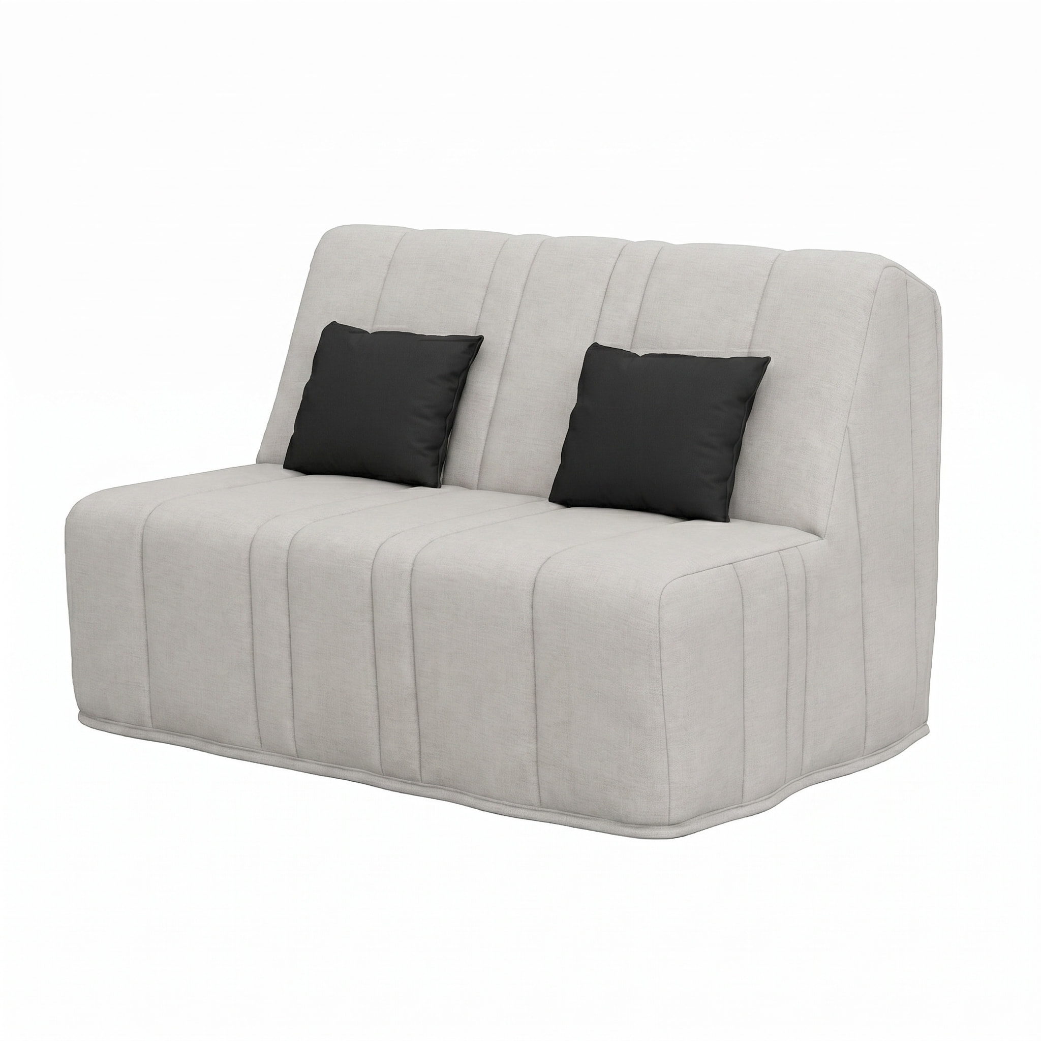 Banquette convertible Nea, matelas Simmons, 140 x 190 cm, 2 coussins offerts, Aba perle