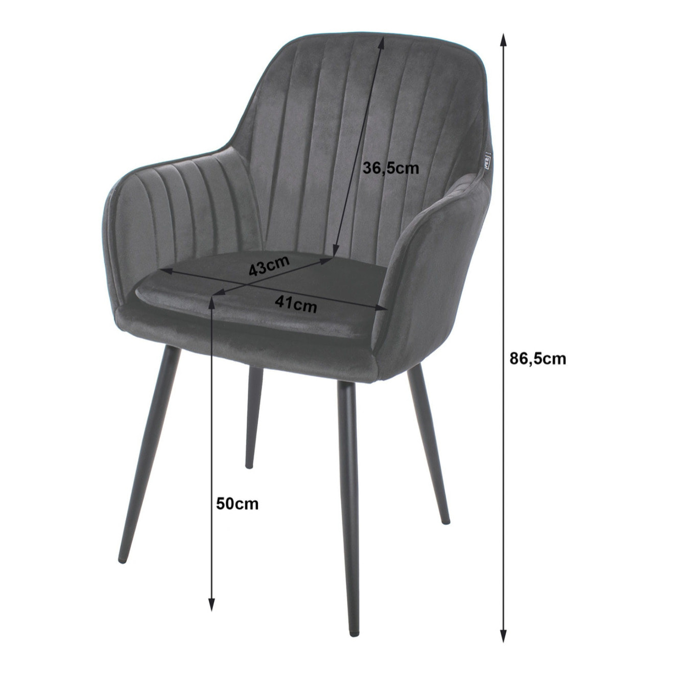 Set di 2 sedie LUGO in velluto beige con gambe nere