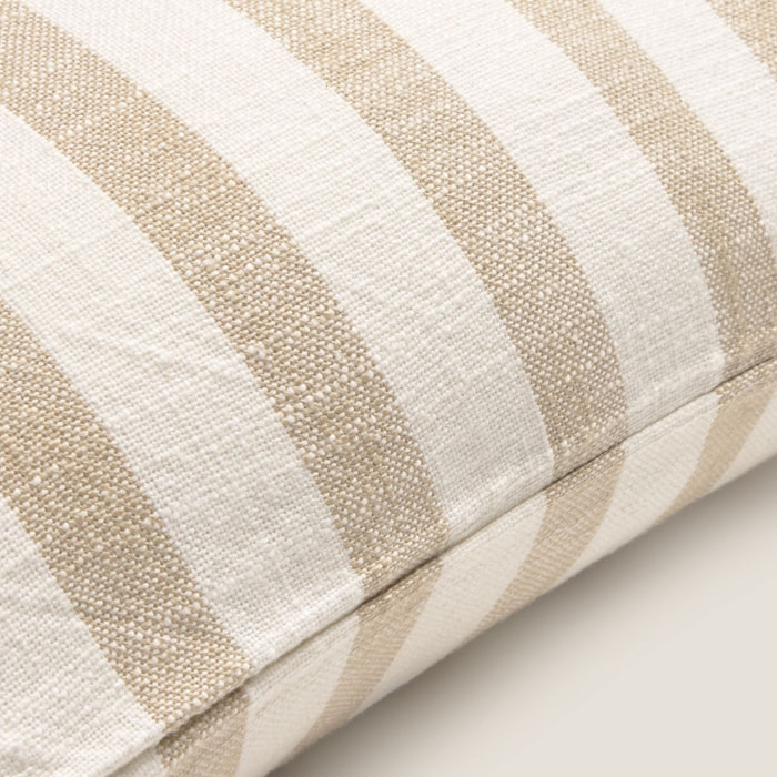 Funda de cojín algodón rayas Sonray color marron beige Algodón