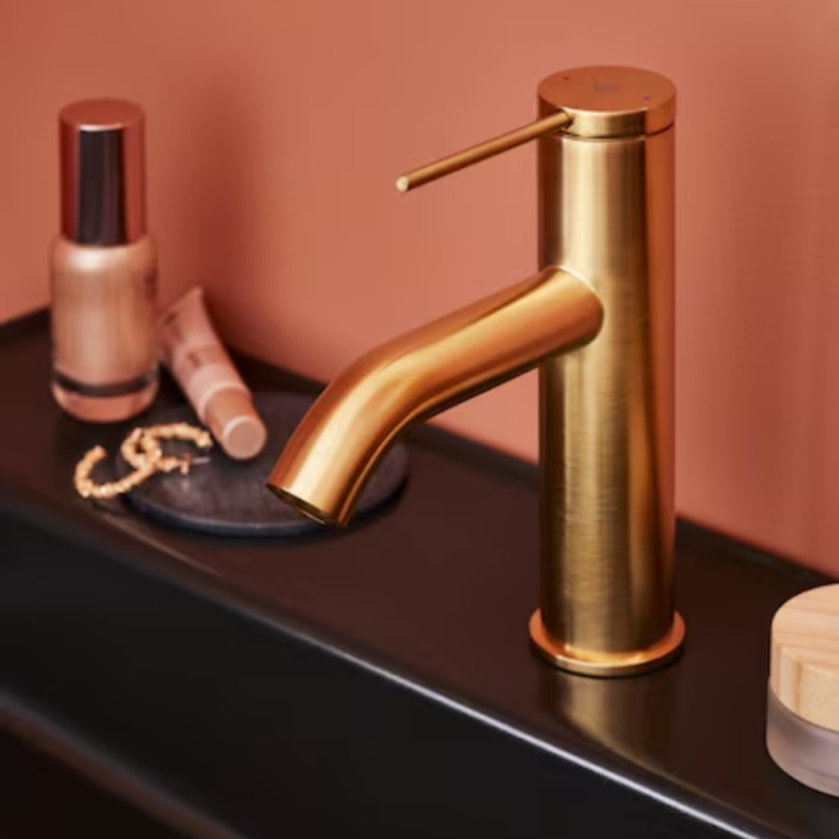 Mitigeur lavabo Grands Boulevards sans vidage Laiton brossé