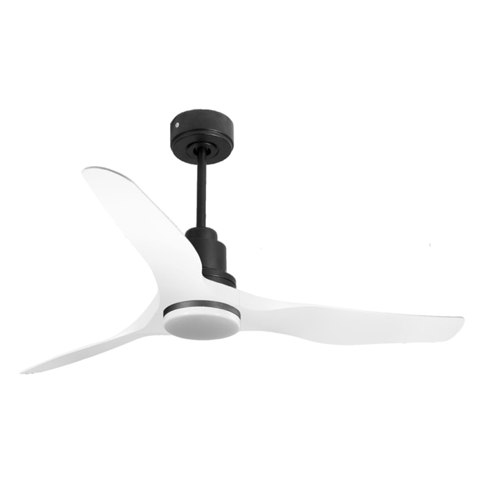 Ventilador de techo Modo Invierno/Verano Termostato Dimable Wifi Motor DC Techos Inclinados Mando a Distancia Luz tres tonos Adaptador 2/3 Aspas Hypersilence ThassosD127C04LED64623 PURLINE
