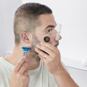 Pack Plantilla para Afeitado de Barba Hipster Barber y Cortapelos Profesional Recargable con Accesorios InnovaGoods