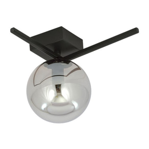 Lampada da soffitto Imago in acciaio nero e vetro grafite
