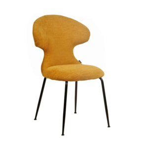 Chaise en tissu doux avec piètement en métal noir - SILVIO