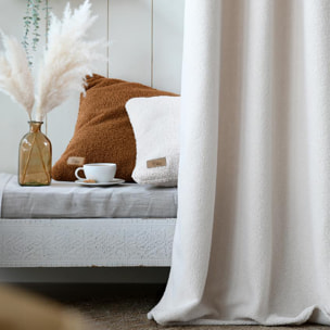 Rideau à oeillets  - Effet bouclette - Ecru