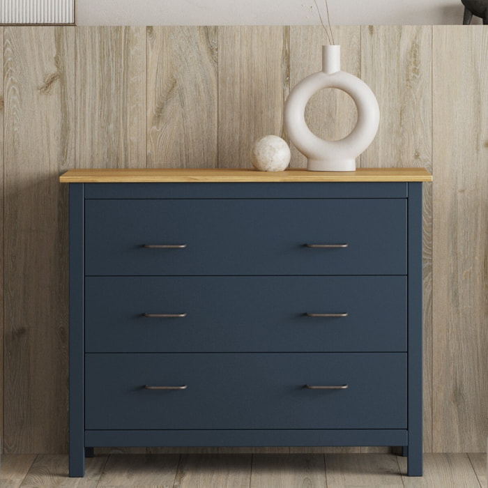 Commode 3 tiroirs en bois massif - IDA