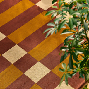 RIVIERA - Tapis intérieur/extérieur à motif carreaux marron