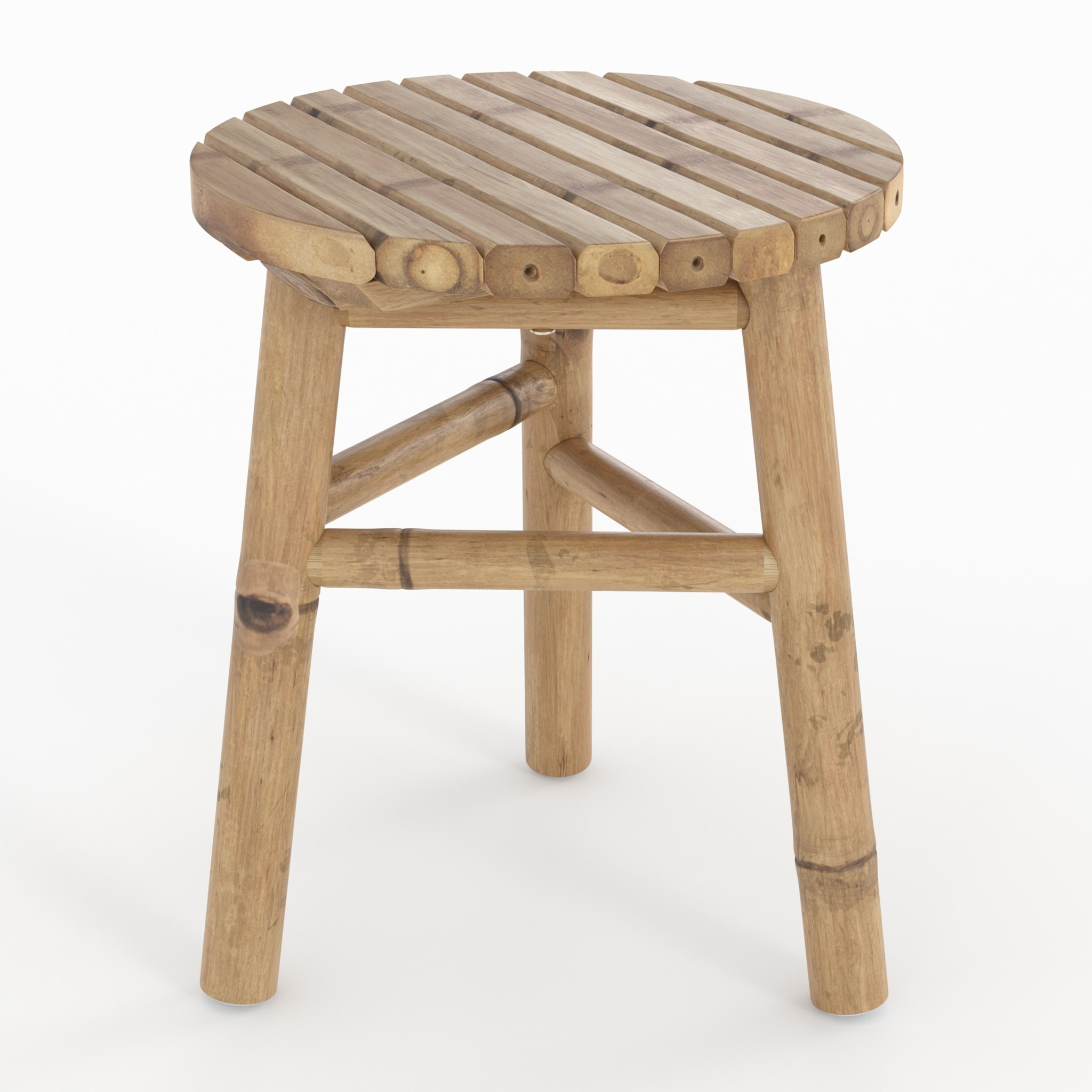 Tabouret de jardin en bambou H38 cm - Eli