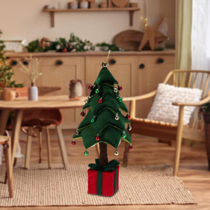 árbol de navidad luminoso con 25 leds y base en forma de regalo 25x25x70cm