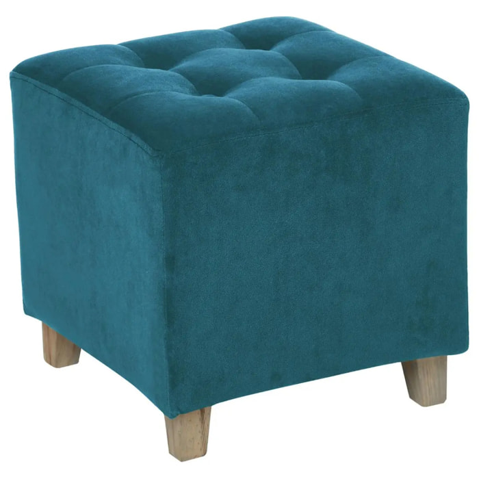 Pouf "Léandre" bleu canard