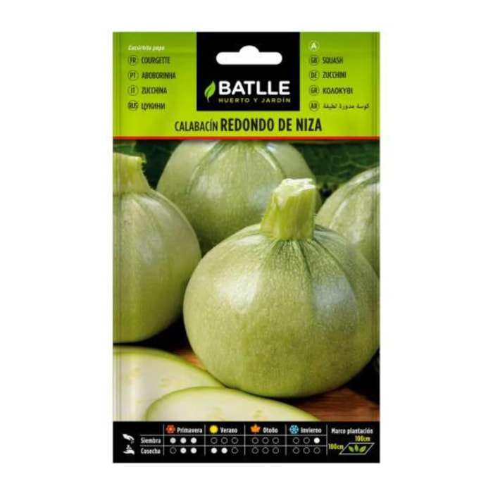 Semillas de Calabacín redondo de Niza Batlle