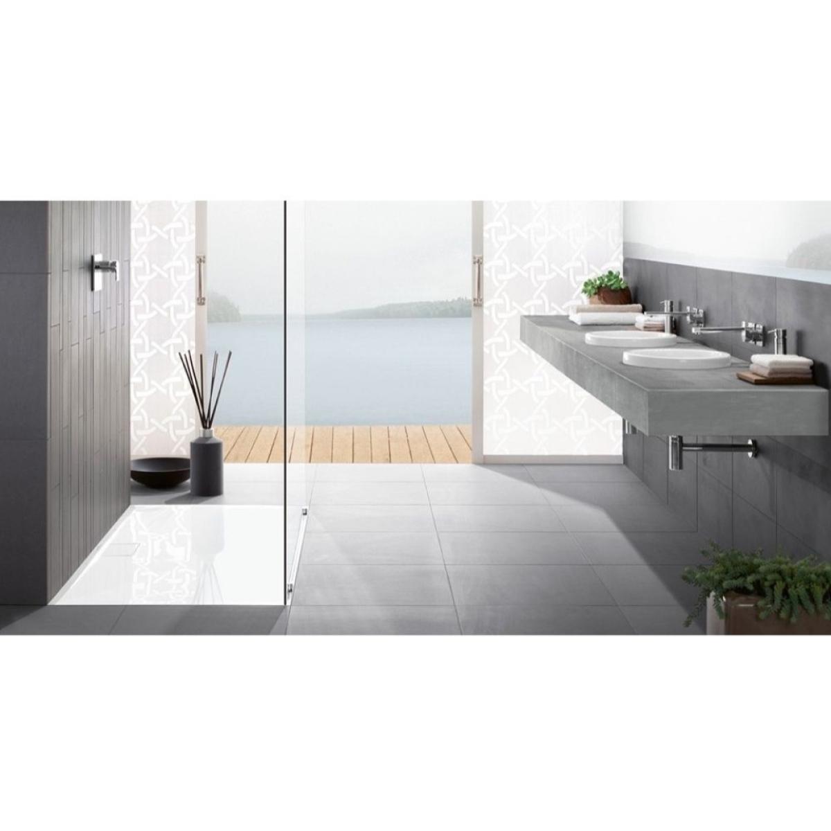 Receveur antidérapant VILLEROY ET BOCH Architectura Metalrim acrylique carré blanc