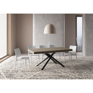 Mesa extensible 90x180/440 cm Karida gris paloma patas antracita