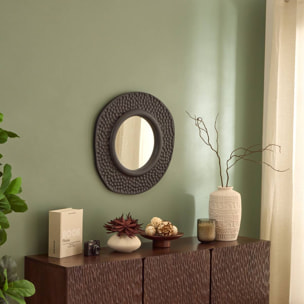 Miroir Nyer rond 60x60cm noir