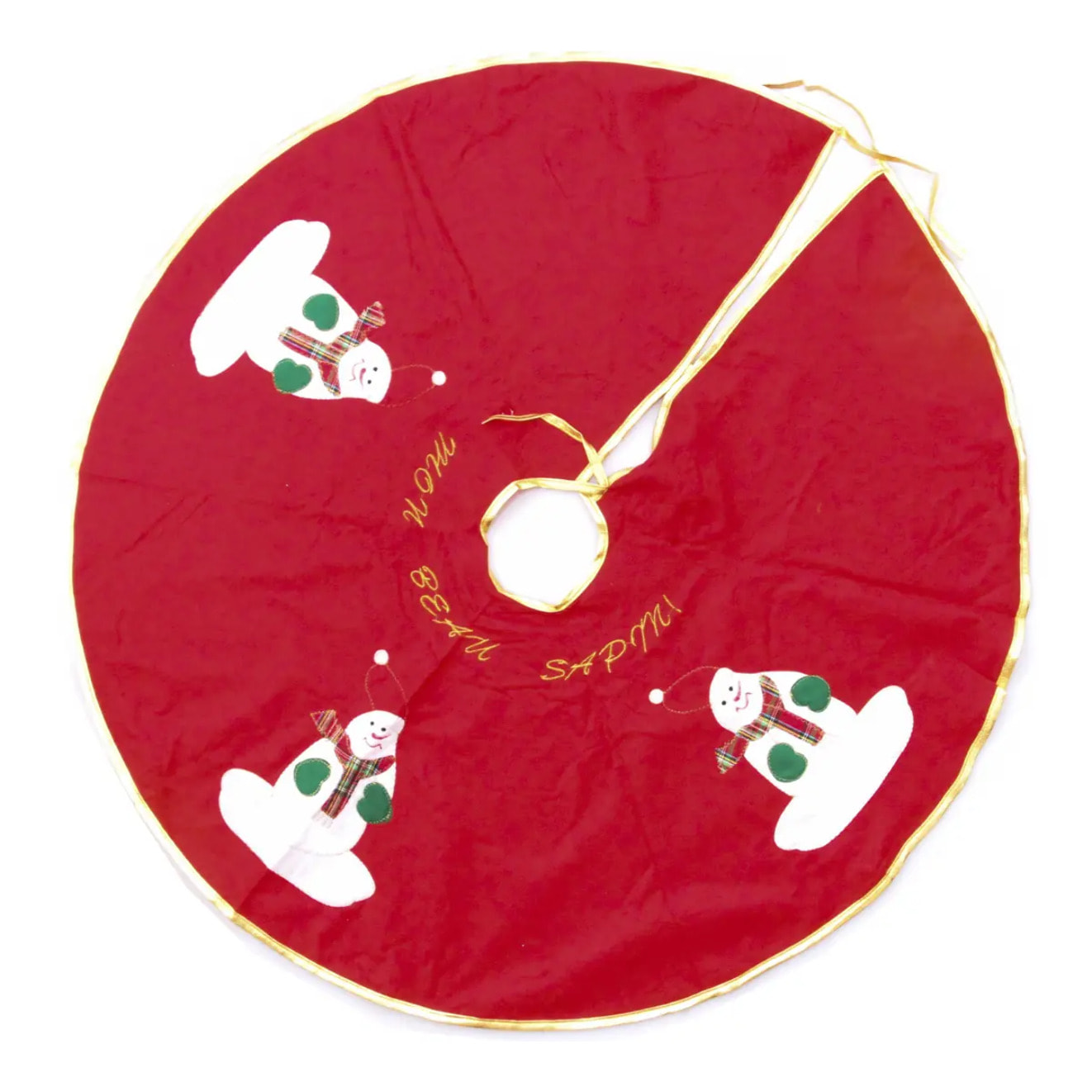 Tapis de sapin en feutrine rouge D90cm