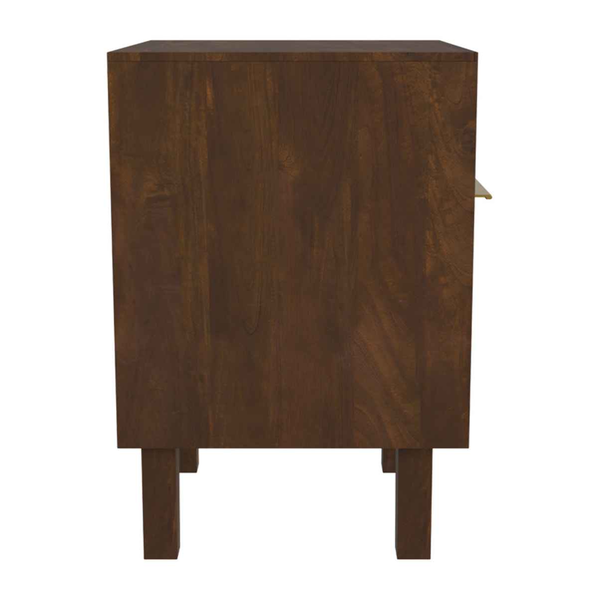 Table de chevet en bois et métal, 1 tiroir et 1 porte - Taiko