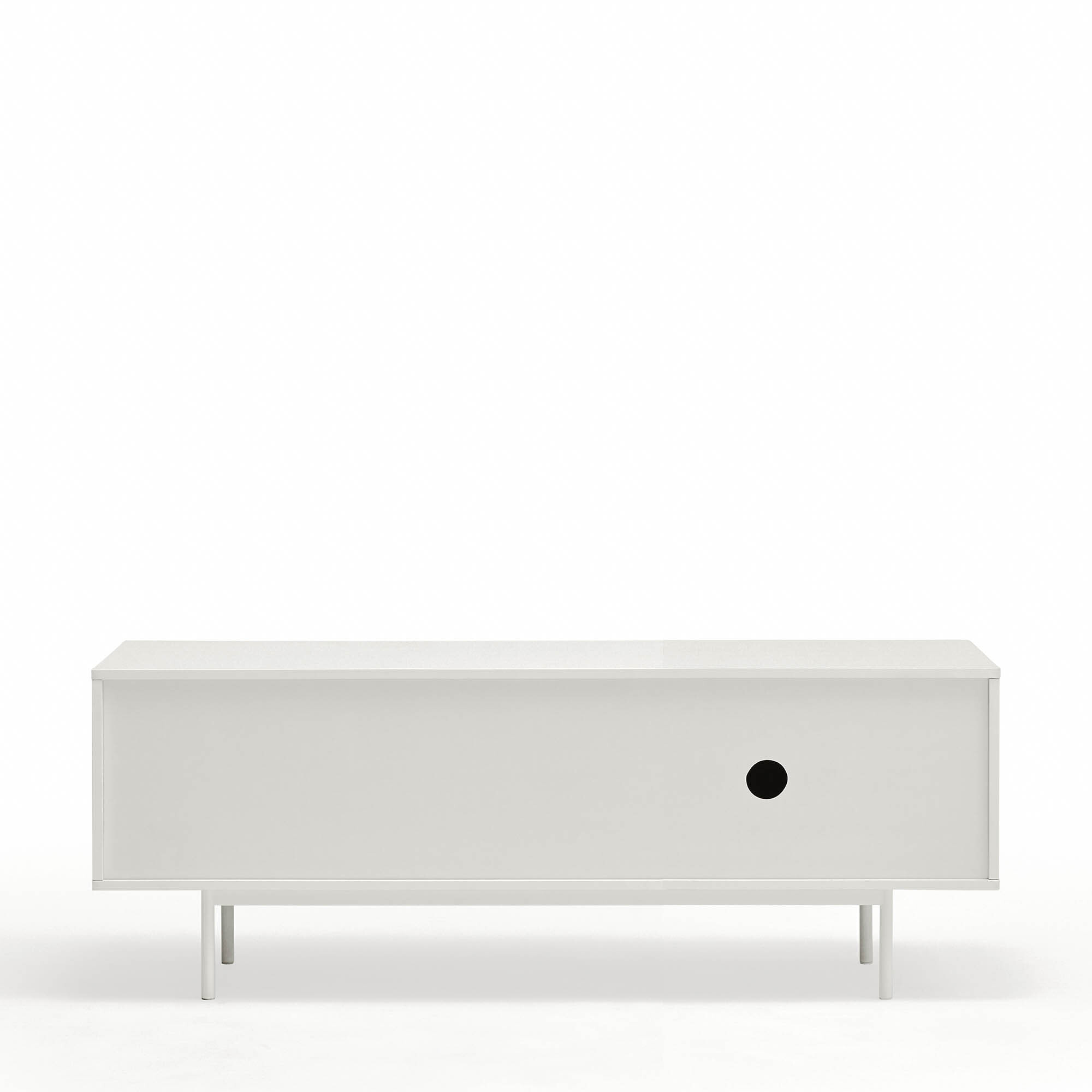Mueble de televisión Punto 2 puertas y 4 cajones gris antracita y negro