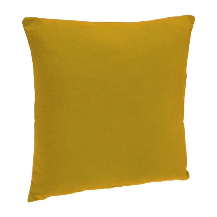 Coussin déhoussable coton - jaune ocre - 38x38 cm