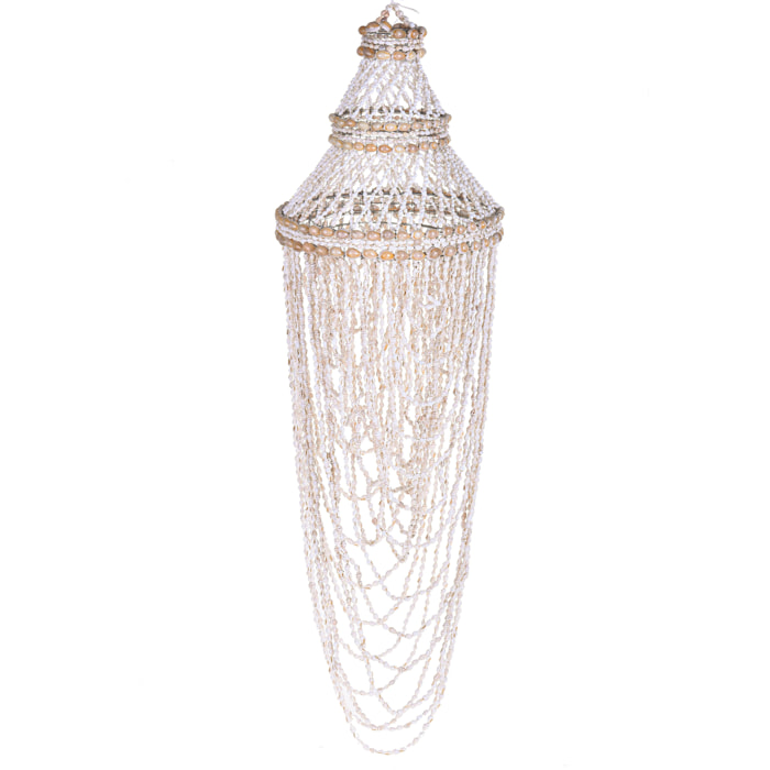 Decoro "Lampadario" Con Conchiglie 90 Cm - Pezzi 1 - 28X90X28cm - Colore: Blu - Bianchi Dino - Conchiglie Decori E Stelle Marine